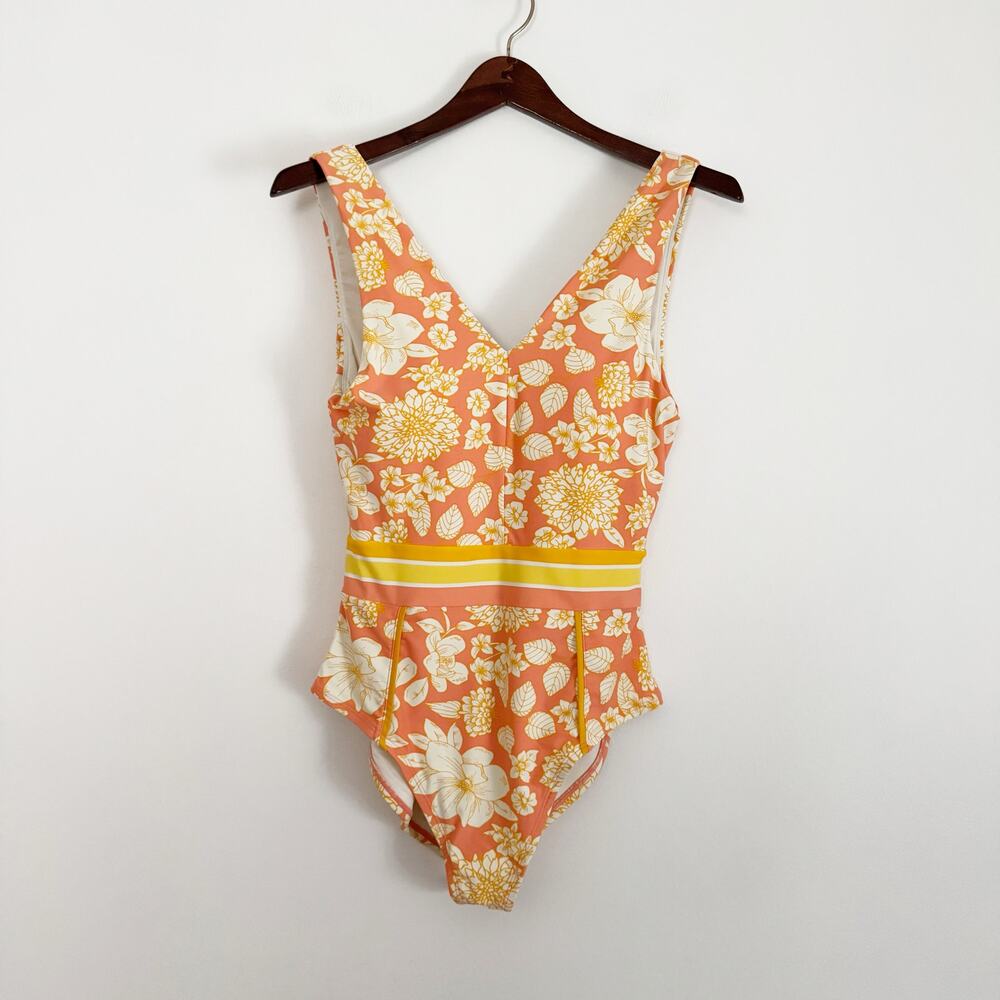 MATILDA JANE So Peachy One Piece Swimsuit Yellow Floral Medium M - Picture 2 of 7